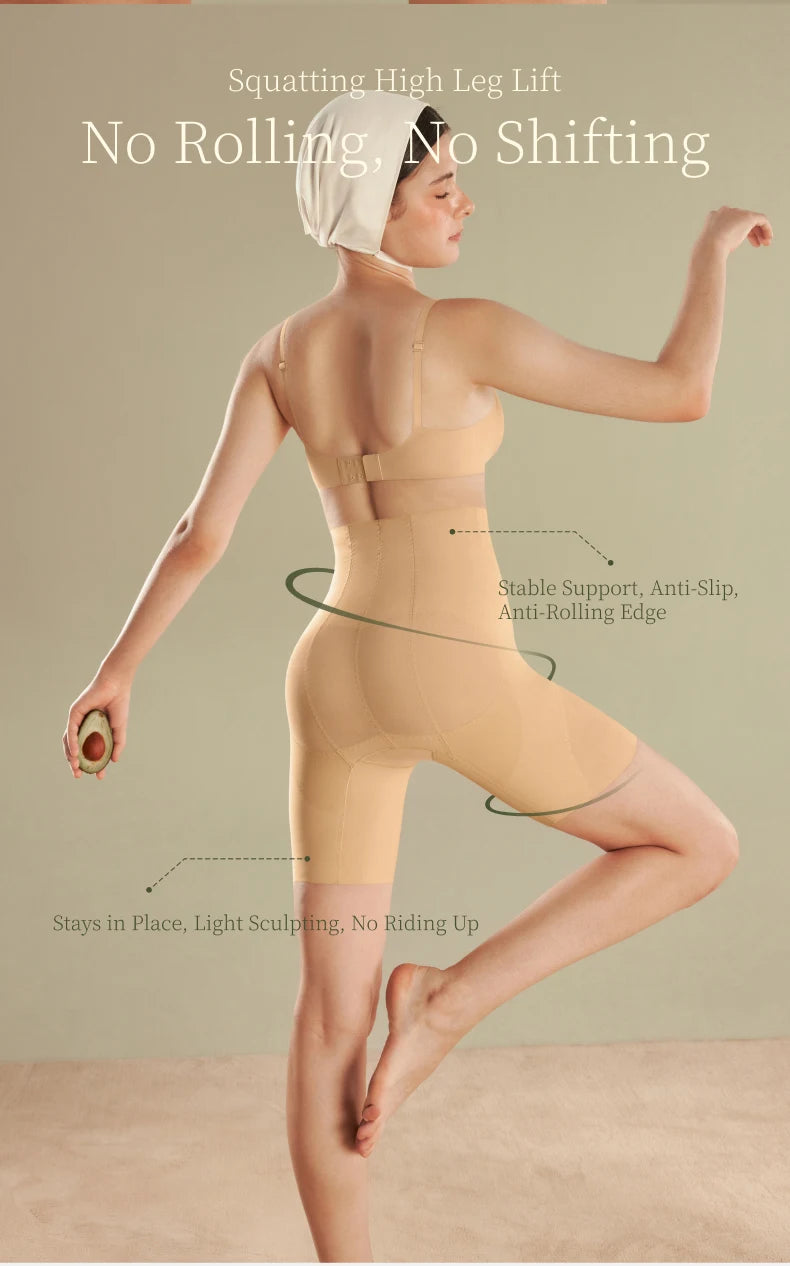 SUJIIN Shapewear for Women Seamless High Waist Shapewear 3D Butt Lifting Tummy Control Shorts Faja Body Shaper Underwear N164