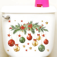 Christmas Toilet Sticker Merry Christmas Decoration for Home 2025 Pendant Xmas Sticker Ornament Navidad Natal New Year Gift 2026