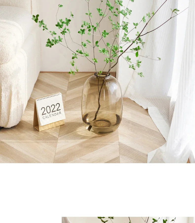 Transparent Glass Vase, Office Decor, Large Capacity Hydroponic Flower Pot, Vase, Bedroom Aesthetic Decor, Home Decor