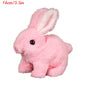 Cute Electric Rabbit Interactive Plush Toys Bunny With Carrot Walking Wiggle Ears Wag Tail Stuffed Peluche Doll Birthday Gifts