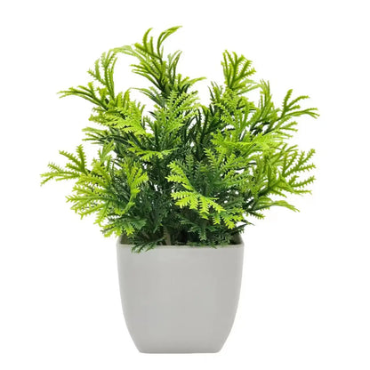 1pc Artificial Plants with Plastics Pots Perfect Greenery for Home DecorationsOffice Desk Living Room and Bedroom Decoration