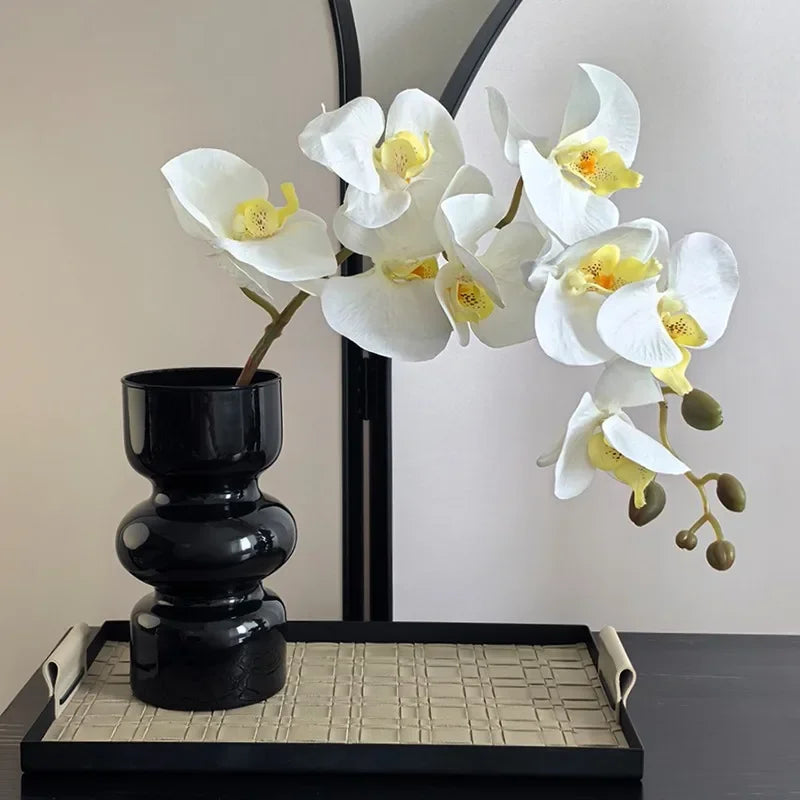 Black Glass Vase Medieval Decoration Living Room Dining Room Flower Arrangement Home Decoration Accessories