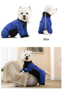 Winter Fleece Overalls for Small Dogs Closed Stomach Warm Dog Clothes Soft Pet Coat Jumpsuit for Male Female Dogs Cuttable Belly