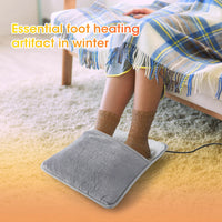 USB Winter Electric Foot Heating Pad Under Desk Household Foot Warmer Heater Soft Plush Foot Warming Thermostat Mat Warm Pad