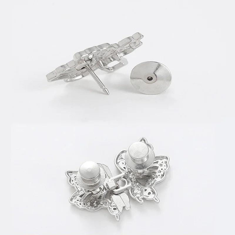 Jeans Button Adjustable Clips for Pant Skirts Waist Tightener Buckle Snap Button Adjuster Butterfly Pin Button Clothing Supplies