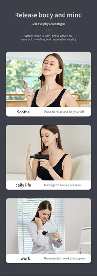 Massage Gun Portable Percussion Pistol Massager For Body Neck Deep Tissue Muscle Relaxation Gout Pain Relief Fitness