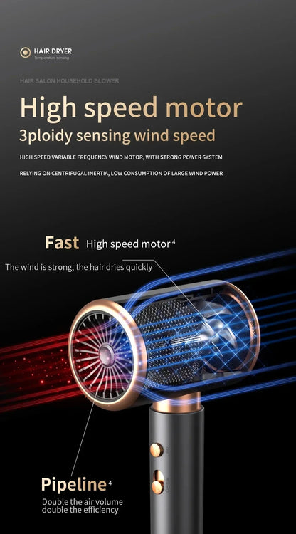 Salon Hair Dryer 2000W Professional Hot Cold Air Brush Negative Ionic Blow Dryer Strong Power 5th GearHairdryerblowdryerwithcomb