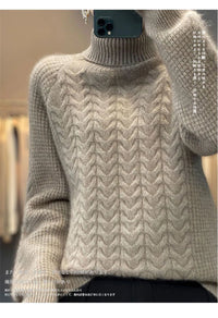 Fashion Cashmere Turtleneck Sweater Women 2024 New Autumn Winter Pullover Jumper Pull Femme Streetwear Casual Knitted Sweater