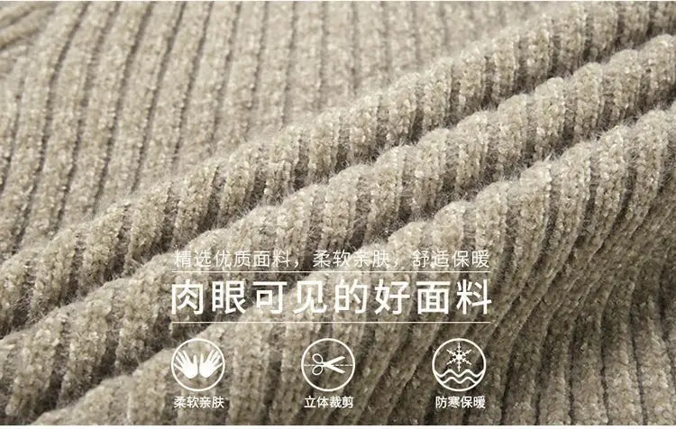 New Casual Men's Turtleneck Sweater in Winter Knitted Trendy High-end Thickened Slim Base Warm