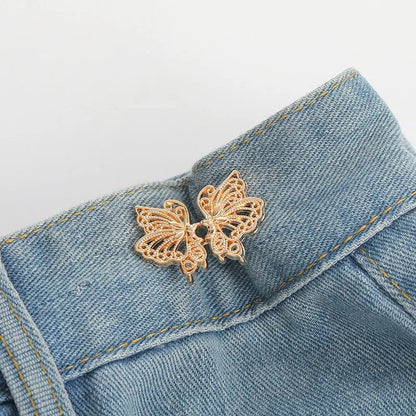 Jeans Button Adjustable Clips for Pant Skirts Waist Tightener Buckle Snap Button Adjuster Butterfly Pin Button Clothing Supplies