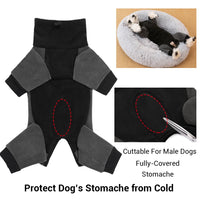 Winter Fleece Overalls for Small Dogs Closed Stomach Warm Dog Clothes Soft Pet Coat Jumpsuit for Male Female Dogs Cuttable Belly