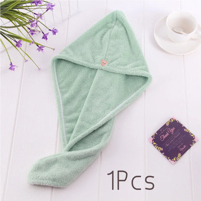 Dry Hair Cap Drying Hair Towel  Microfiber Hair Drying Wrap Strong Water Absorbent Triangle Shower Hat Wiping Hair Towel Tool