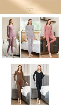 Warm Women's Thermal Underwear Sexy Ladies Intimates Long Johns Women Shaped Sets Female Middle Collar Thermal Shaping Clothes