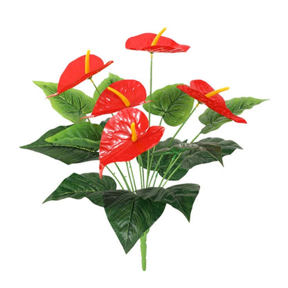 Artificial Plants 18 Head Anthurium Home Room Outdoor Garden Landscape Layout Festival Wedding Decora Potted Plant Photography