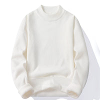 Half Turtleneck Knitwear Sweater New Autumn/Winter Mock Neck Sweatshirts Solid Color Pullovers Man Brand Casual Mens Clothing