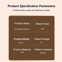 6 Head Massage Gun for Muscle Relief Deep Tissue Percussion for Neck Cervical Spine  Full Body