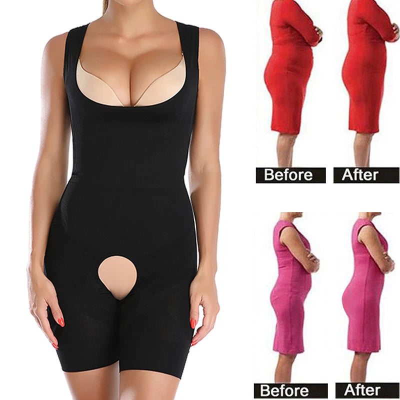 Shapewear Women Full Body Shaper Slimming Bodysuit Open Crotch Corset Waist Trainer Shaping Underwear Butt Lifter Lingerie Fajas