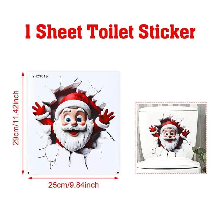 Christmas Toilet Sticker Merry Christmas Decoration for Home 2025 Pendant Xmas Sticker Ornament Navidad Natal New Year Gift 2026