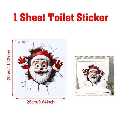 Christmas Toilet Sticker Merry Christmas Decoration for Home 2025 Pendant Xmas Sticker Ornament Navidad Natal New Year Gift 2026