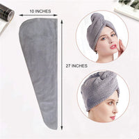 Dry Hair Cap Drying Hair Towel  Microfiber Hair Drying Wrap Strong Water Absorbent Triangle Shower Hat Wiping Hair Towel Tool
