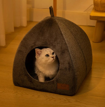 Winter Warm Cat Bed Comfortable Foldable Cat's House Plush Pet Soft Bed Sofa for Small Medium Dogs Cats Puppy Sleep Cushion Nest