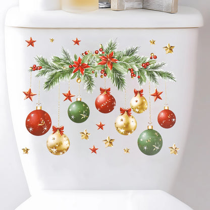 Christmas Toilet Sticker Merry Christmas Decoration for Home 2025 Pendant Xmas Sticker Ornament Navidad Natal New Year Gift 2026