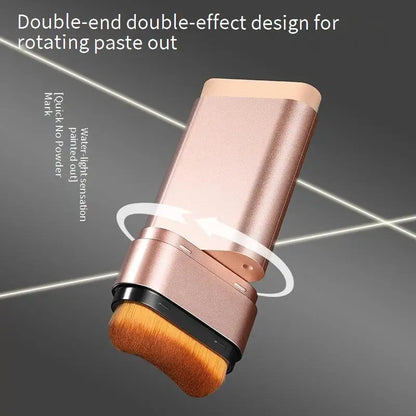 LIFE GIRLS Water Cream Foundation Stick 2-in-1 w/Brush｜Buildable Dewy Glow｜Korean Glass Skin Makeup｜Long Lasting & Travel Friend