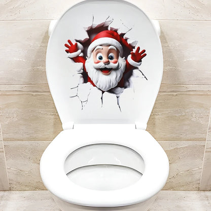 Christmas Toilet Sticker Merry Christmas Decoration for Home 2025 Pendant Xmas Sticker Ornament Navidad Natal New Year Gift 2026
