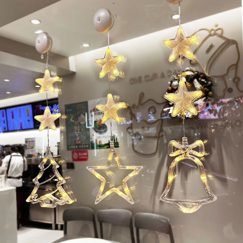 Christmas decoration lamps, hanging lights, suction cup lights, window decoration, interior decoration, New Year decoration