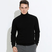 Turtleneck Men Pullover Cashmere Cotton Blend Knitted Sweater 2025 Autumn Winter  Daily Basic Warm Turtle Neck Jumper Pull Homme