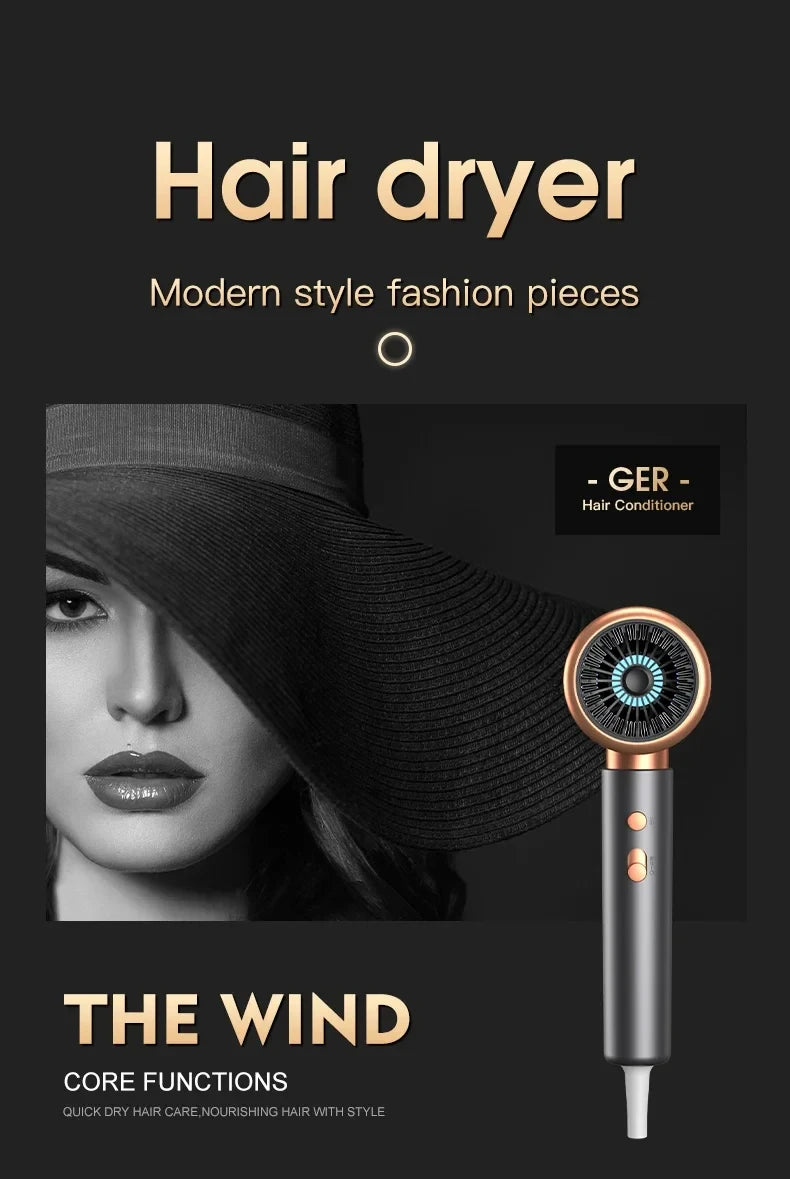 Salon Hair Dryer 2000W Professional Hot Cold Air Brush Negative Ionic Blow Dryer Strong Power 5th GearHairdryerblowdryerwithcomb