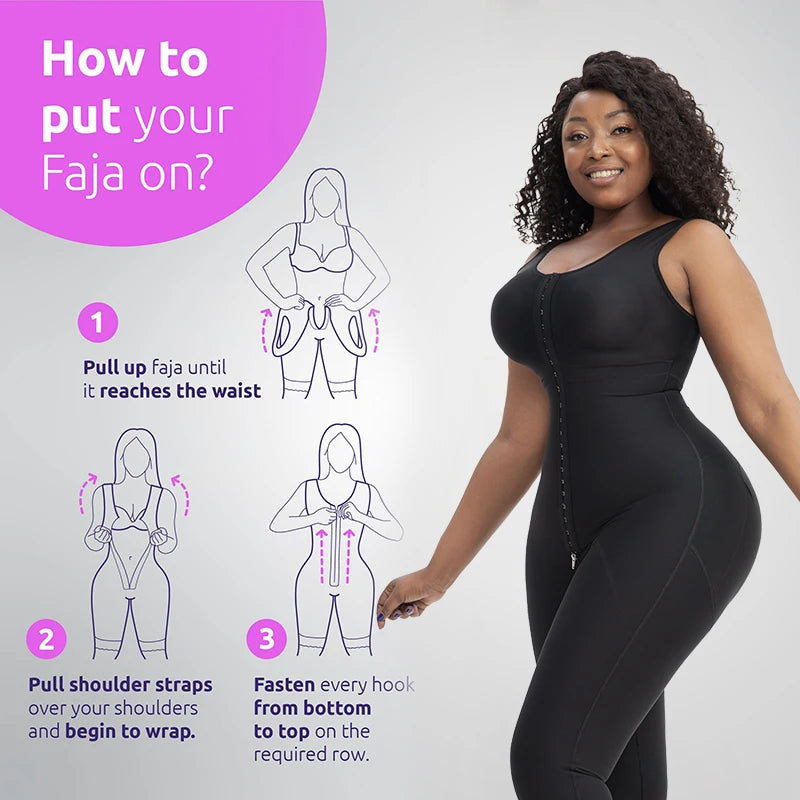 Women Bodysuit Shapewear Slimming Waist Body Shaper Post Op Surgery Liposuction Lipo Firm Tummy Control Butt Lift Fajas