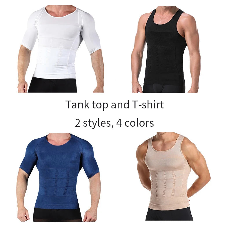 Men's Slimming Body Shapewear Corset Vest Shirt Compression Abdomen Tummy Belly Control Slim Waist Cincher Underwear Sports Vest