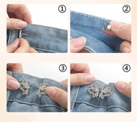 Jeans Button Adjustable Clips for Pant Skirts Waist Tightener Buckle Snap Button Adjuster Butterfly Pin Button Clothing Supplies