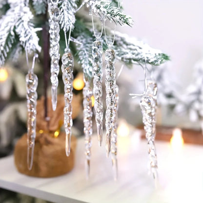 Christmas Tree Hanging Ornaments - Crystal Icicle Holiday Decorations– 2/24/36pcs