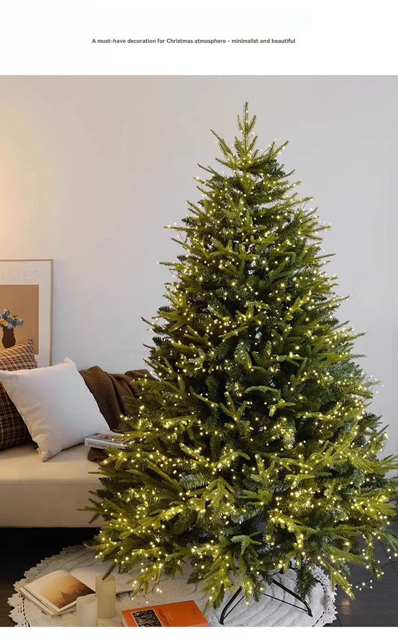 Pre-Lit Mixed PVC Christmas Tree – Dense Branches, LED Lights, Large Holiday Xmas Tree for Home Christmas Decoration