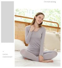 Warm Women's Thermal Underwear Sexy Ladies Intimates Long Johns Women Shaped Sets Female Middle Collar Thermal Shaping Clothes