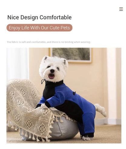 Winter Fleece Overalls for Small Dogs Closed Stomach Warm Dog Clothes Soft Pet Coat Jumpsuit for Male Female Dogs Cuttable Belly