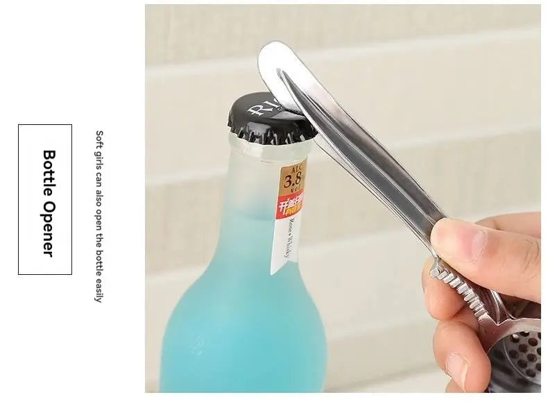 Garlic Press Anti-Skid Thickened Garlic Clip Multifunctional Zinc Alloy Stainless Steel Manual Pull Type Garlic Punch