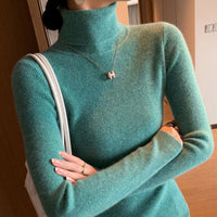2025 Classic Turtleneck Solid Color Sweater Autumn New Korean Style Long Sleeved Slim Fit Sweater Fashion Knitted Primershirt