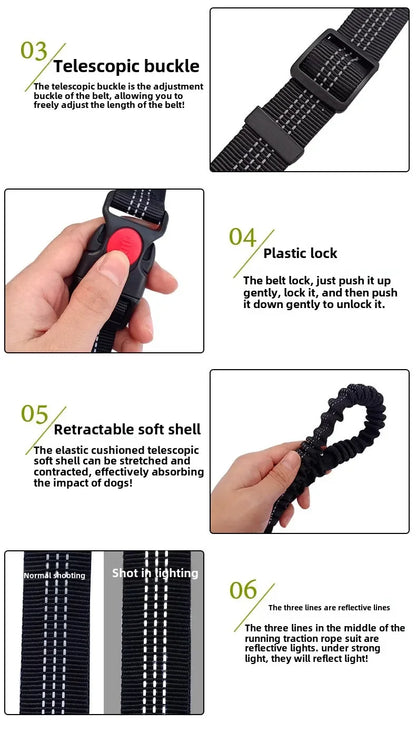 Hand Free Dog Leash for Pet Walking  Dog Accessories Running Jogging Adjustable Dog leash Waist Belt Chest Strap Traction Rope