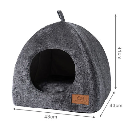 Winter Warm Cat Bed Comfortable Foldable Cat's House Plush Pet Soft Bed Sofa for Small Medium Dogs Cats Puppy Sleep Cushion Nest