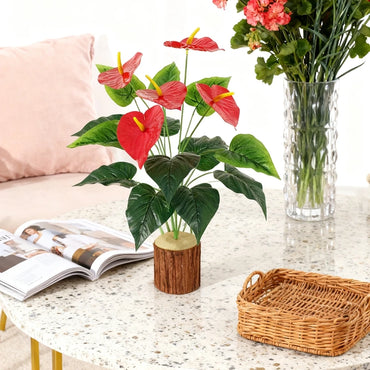 Artificial Plants 18 Head Anthurium Home Room Outdoor Garden Landscape Layout Festival Wedding Decora Potted Plant Photography