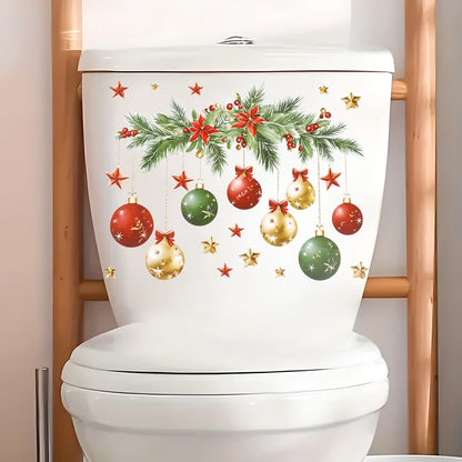 Christmas Toilet Sticker Merry Christmas Decoration for Home 2025 Pendant Xmas Sticker Ornament Navidad Natal New Year Gift 2026