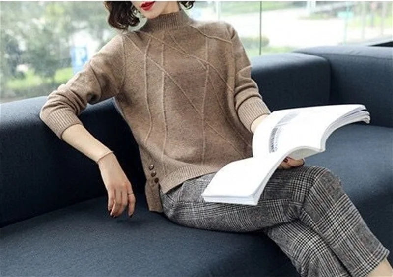 Turtleneck Sweater Women 2024 New Autumn Winter Long Sleeve Soft Pullover Sweater Female Knitted Tops Jumper Ladies Bottoming Sh