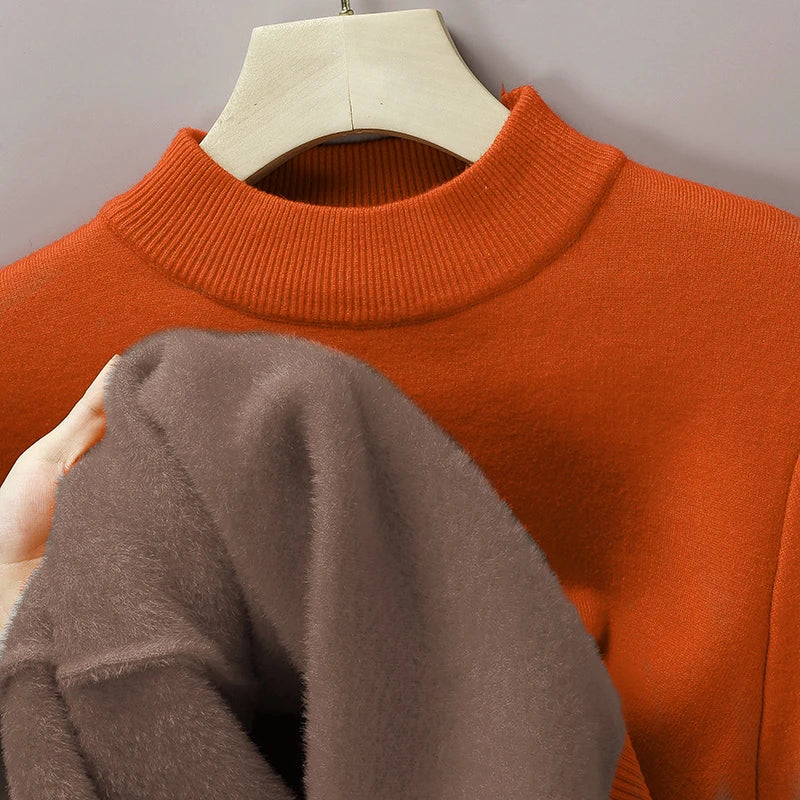 Half Turtleneck Knitwear Sweater New Autumn/Winter Mock Neck Sweatshirts Solid Color Pullovers Man Brand Casual Mens Clothing