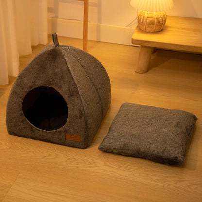Winter Warm Cat Bed Comfortable Foldable Cat's House Plush Pet Soft Bed Sofa for Small Medium Dogs Cats Puppy Sleep Cushion Nest