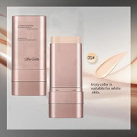 LIFE GIRLS Water Cream Foundation Stick 2-in-1 w/Brush｜Buildable Dewy Glow｜Korean Glass Skin Makeup｜Long Lasting & Travel Friend