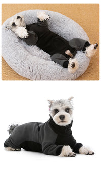 Winter Fleece Overalls for Small Dogs Closed Stomach Warm Dog Clothes Soft Pet Coat Jumpsuit for Male Female Dogs Cuttable Belly
